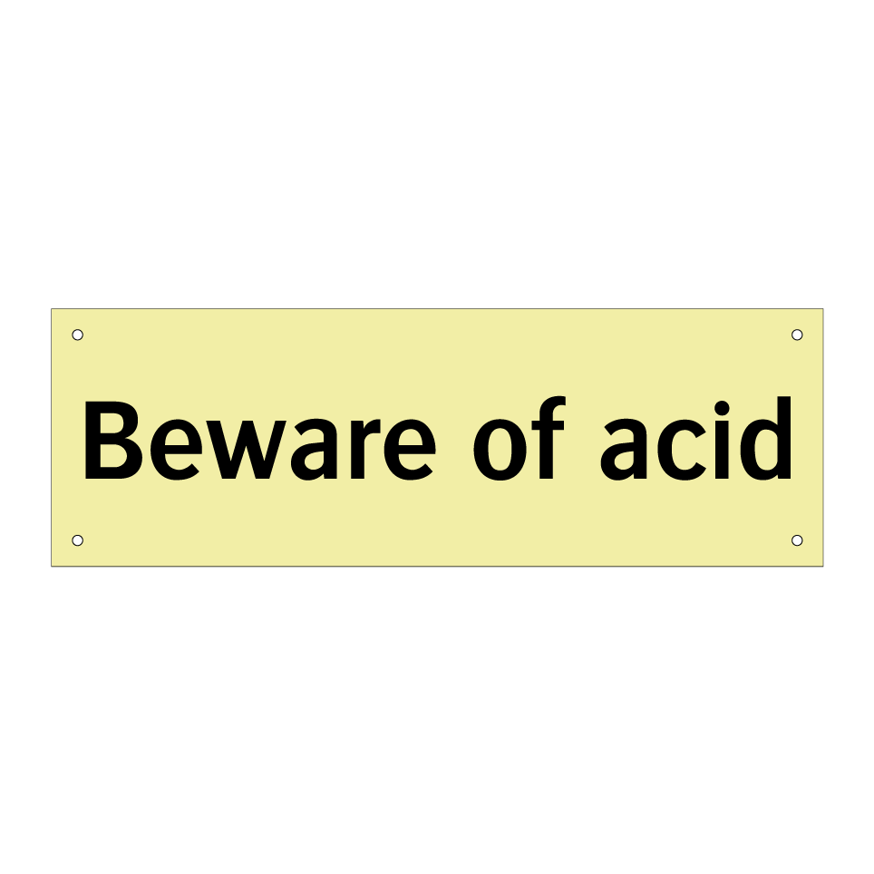 Beware of acid