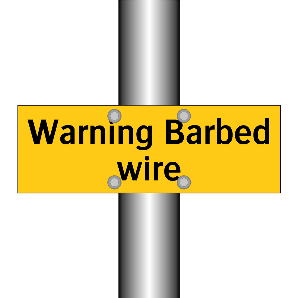 Warning Barbed wire