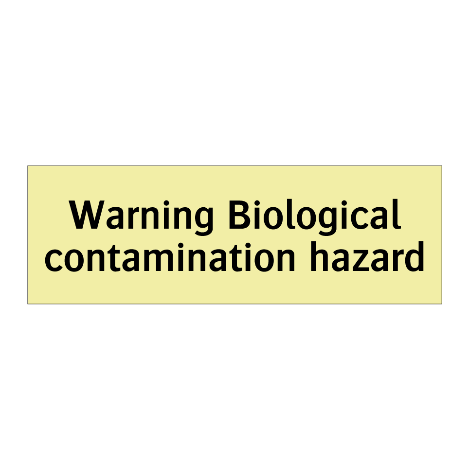 Warning Biological contamination hazard