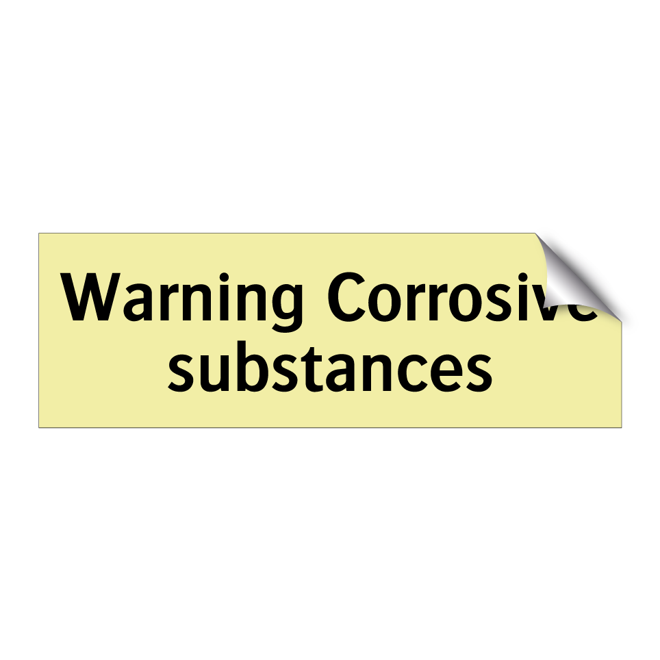 Warning Corrosive substances