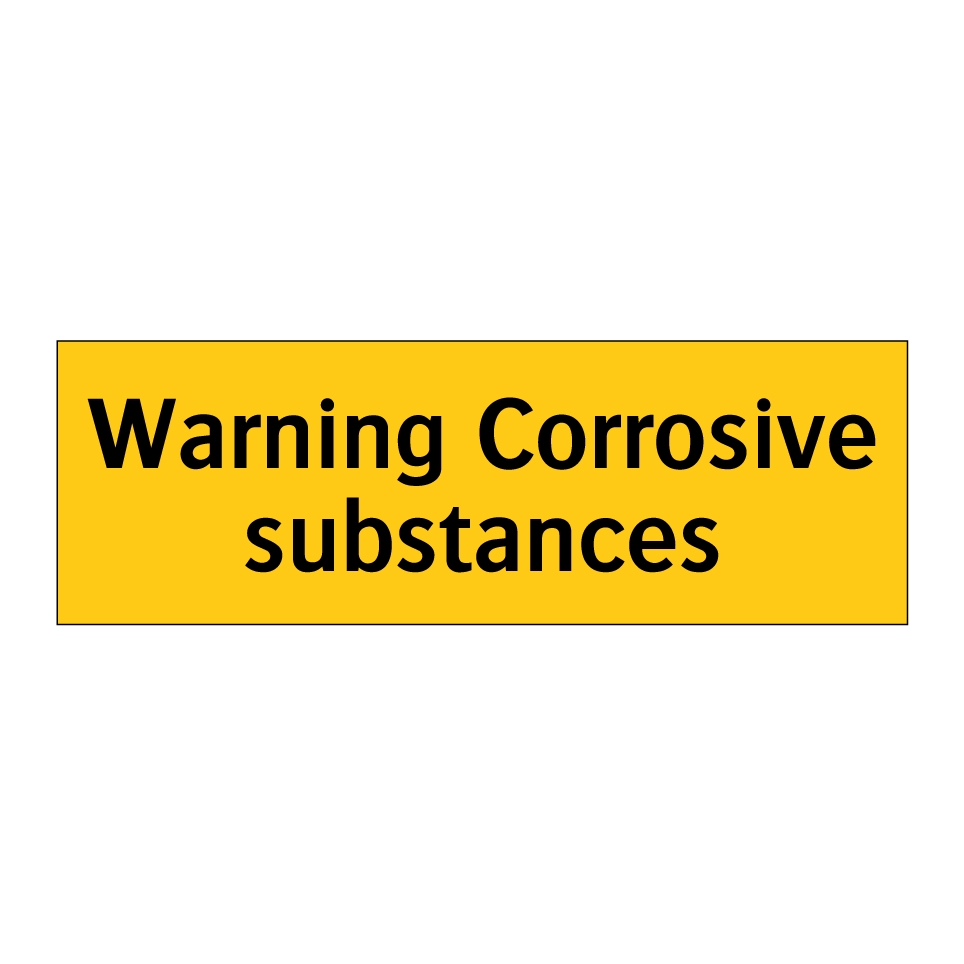 Warning Corrosive substances