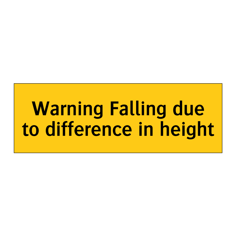 Warning Falling due to difference in height