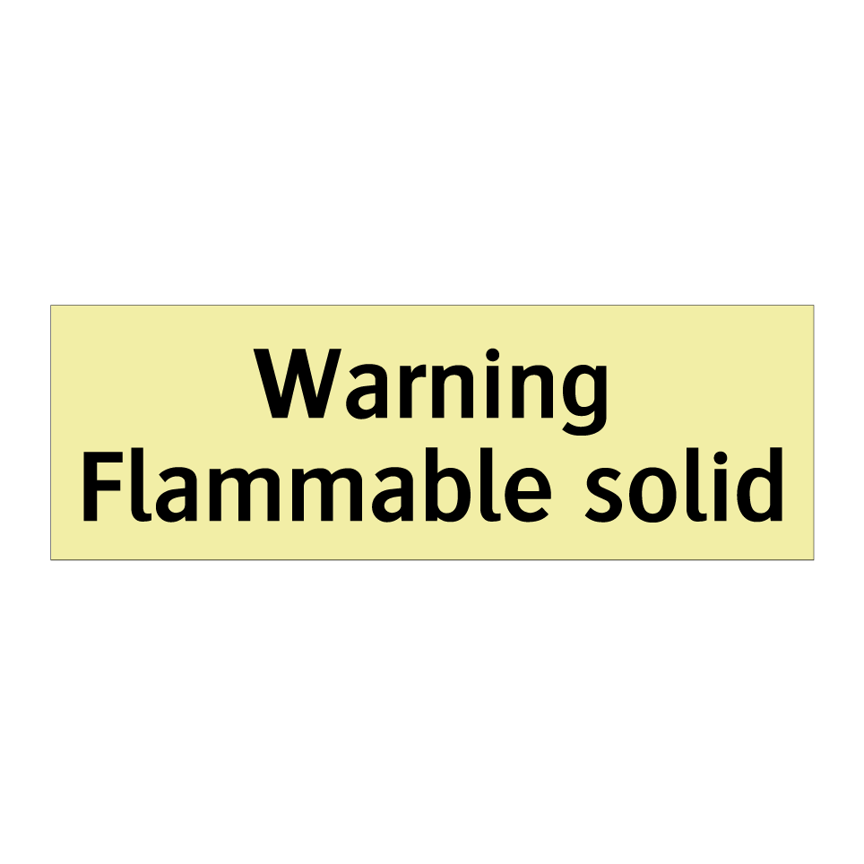 Warning Flammable solid