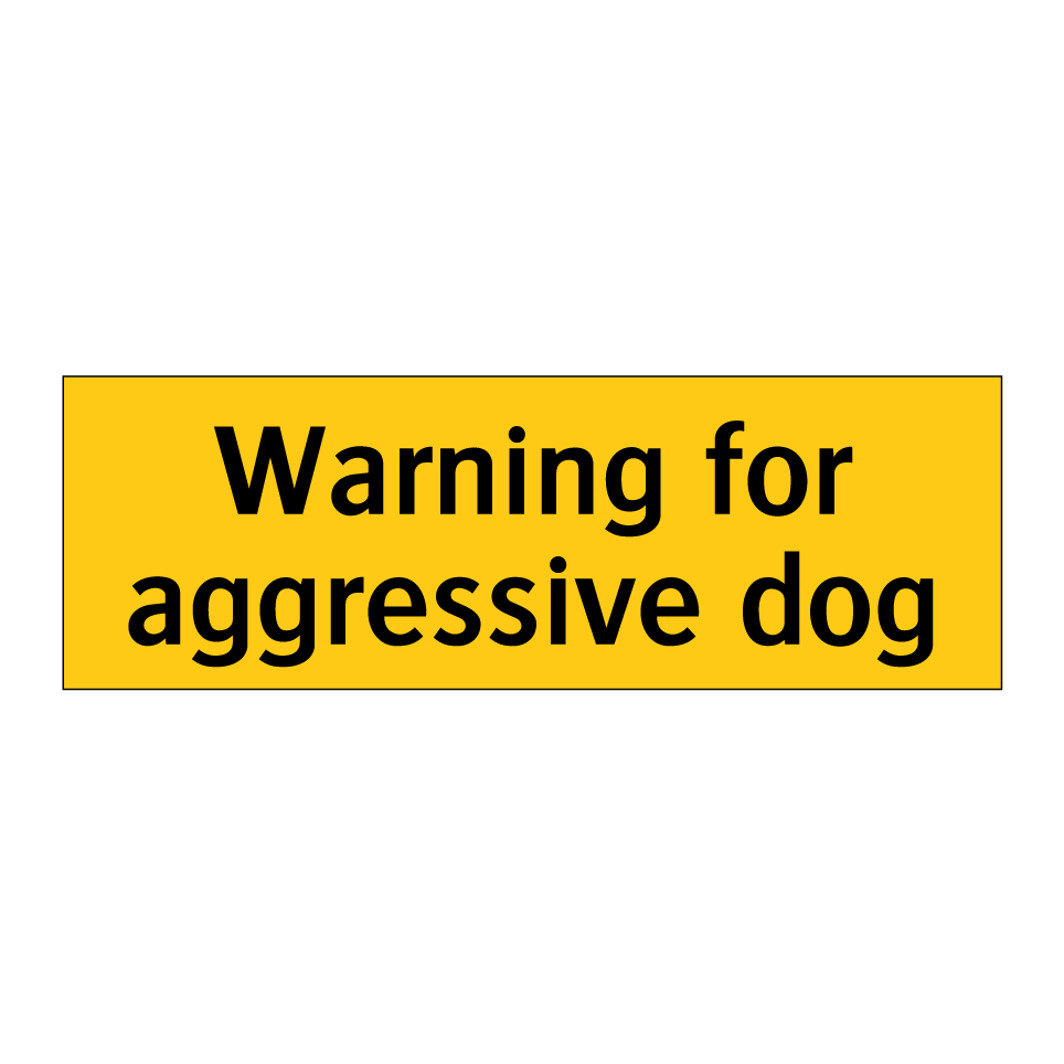 Warning for aggressive dog