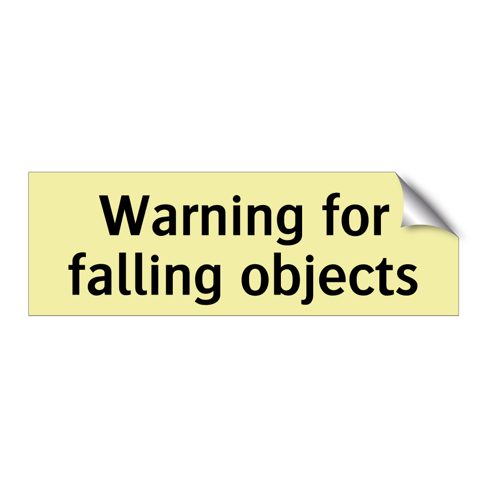 Warning for falling objects