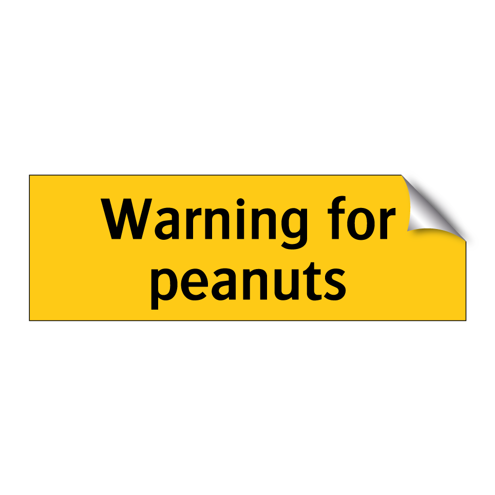 Warning for peanuts