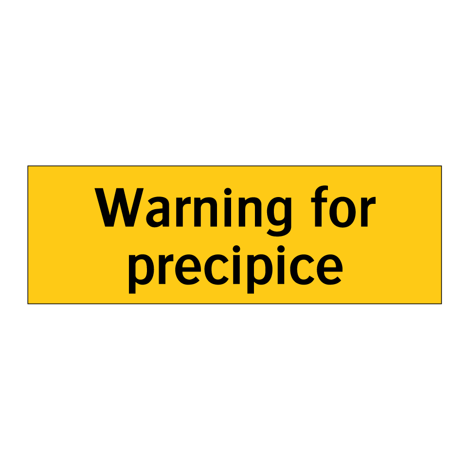 Warning for precipice