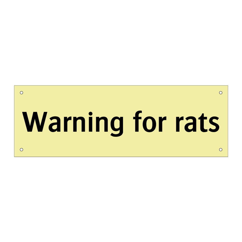 Warning for rats