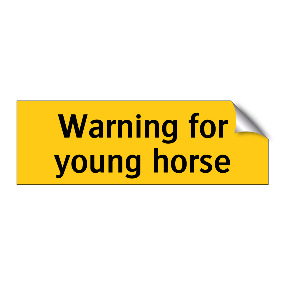 Warning for young horse