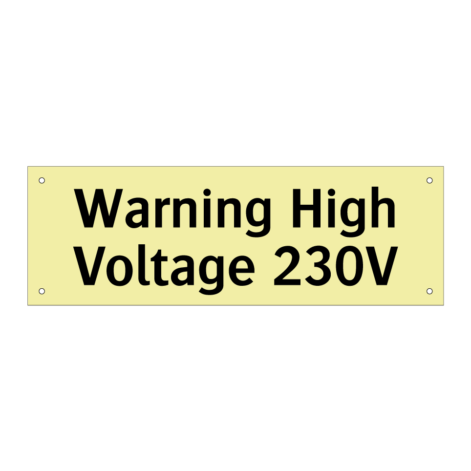 Warning High Voltage 230V