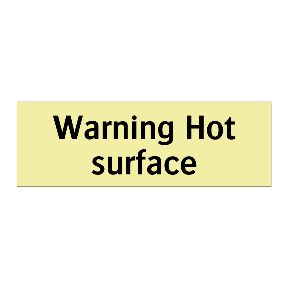 Warning Hot surface