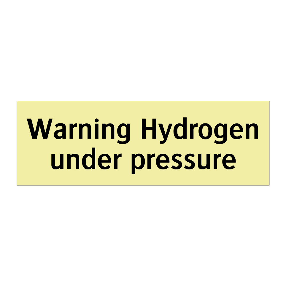 Warning Hydrogen under pressure