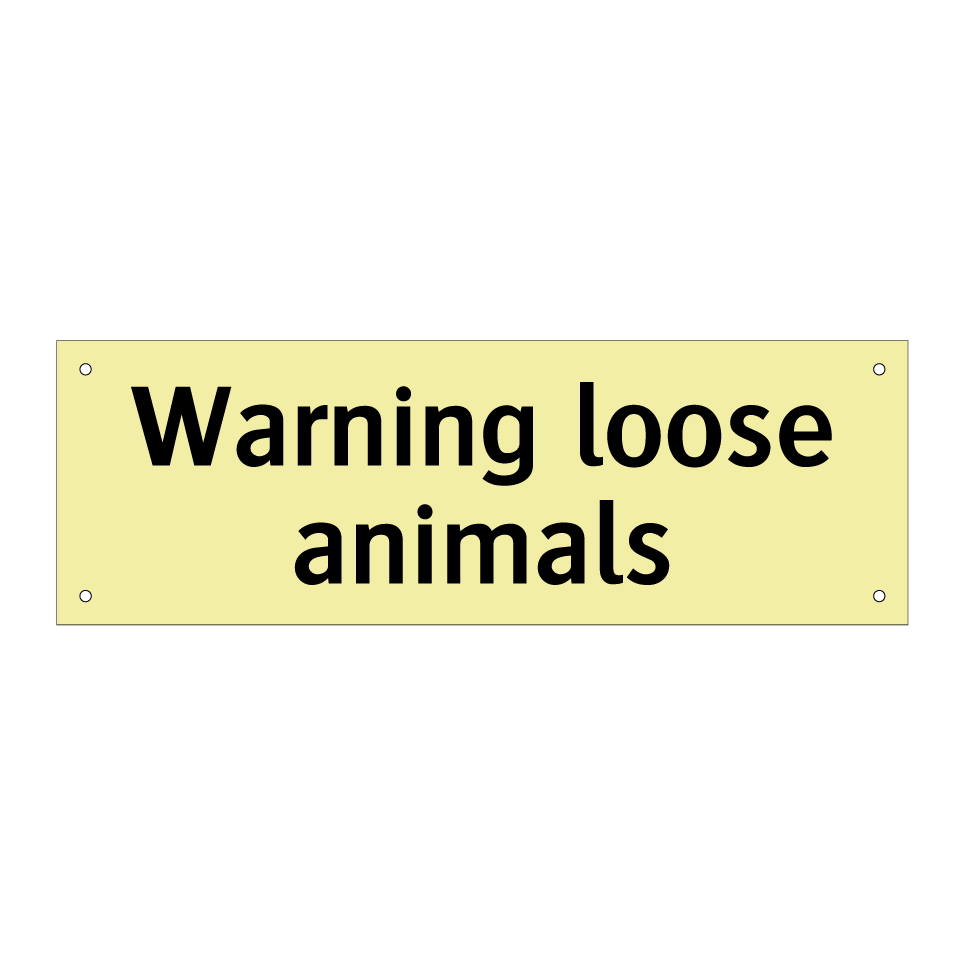 Warning loose animals
