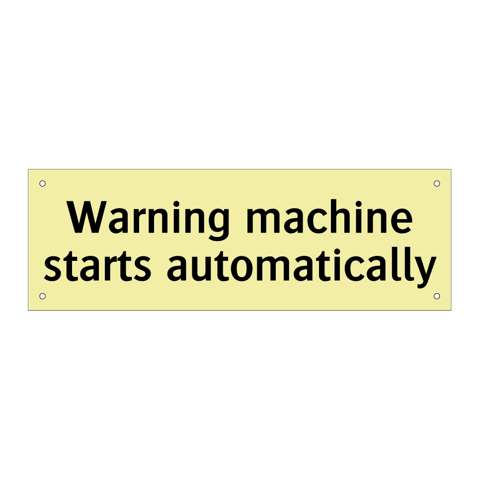 Warning machine starts automatically