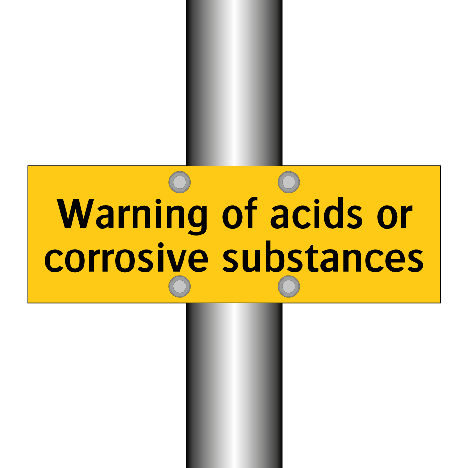 Warning of acids or corrosive substances