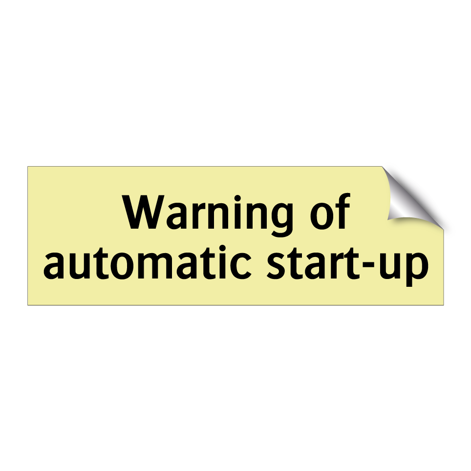 Warning of automatic start-up
