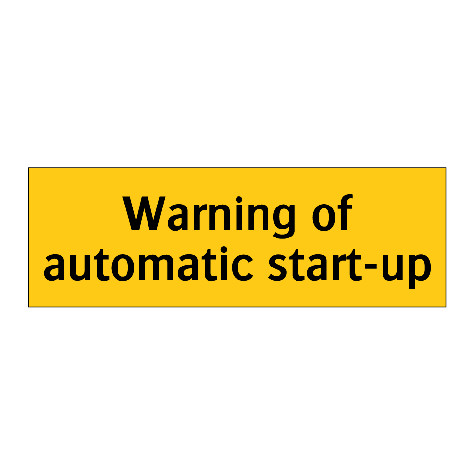 Warning of automatic start-up