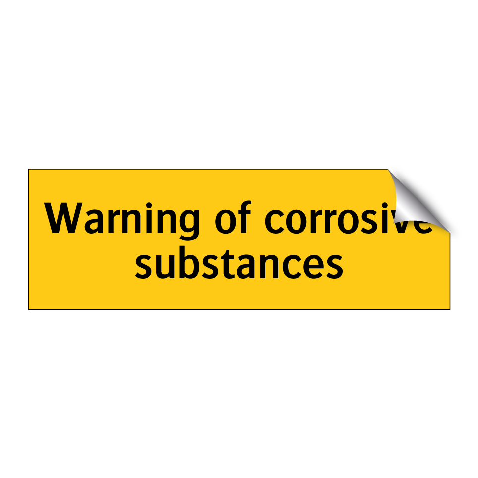 Warning of corrosive substances