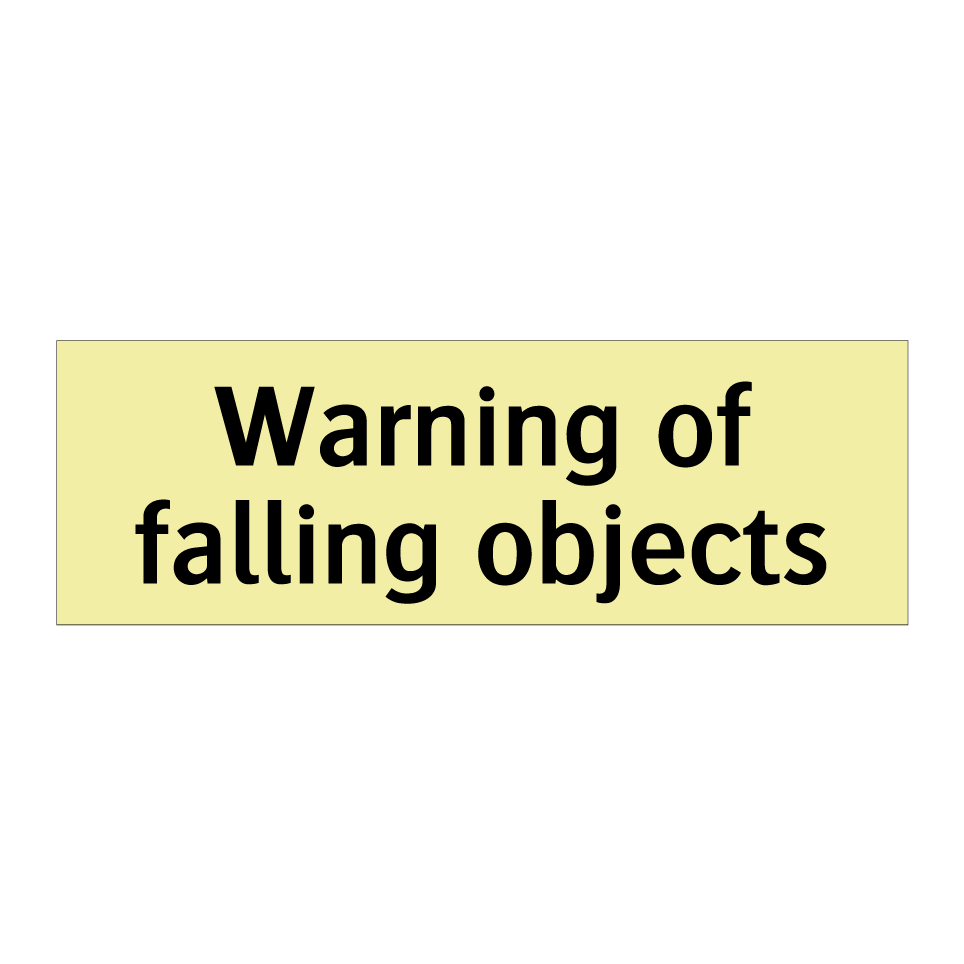 Warning of falling objects