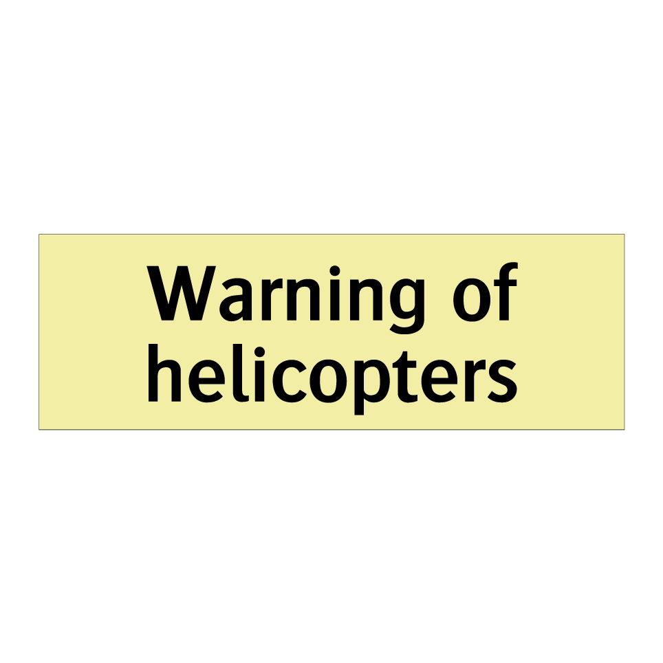 Warning of helicopters