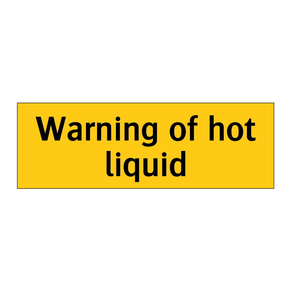 Warning of hot liquid