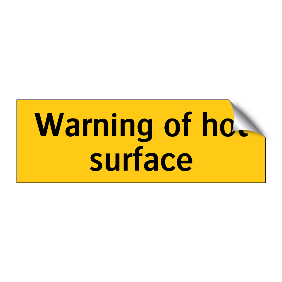 Warning of hot surface