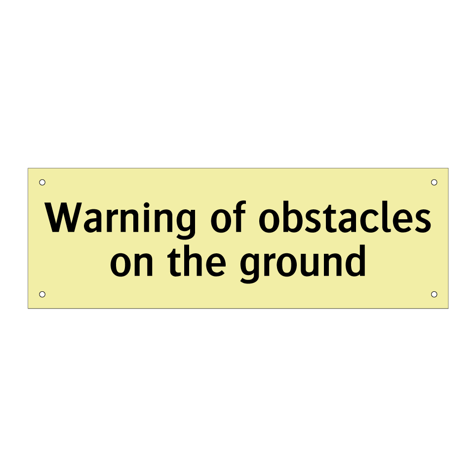 Warning of obstacles on the ground