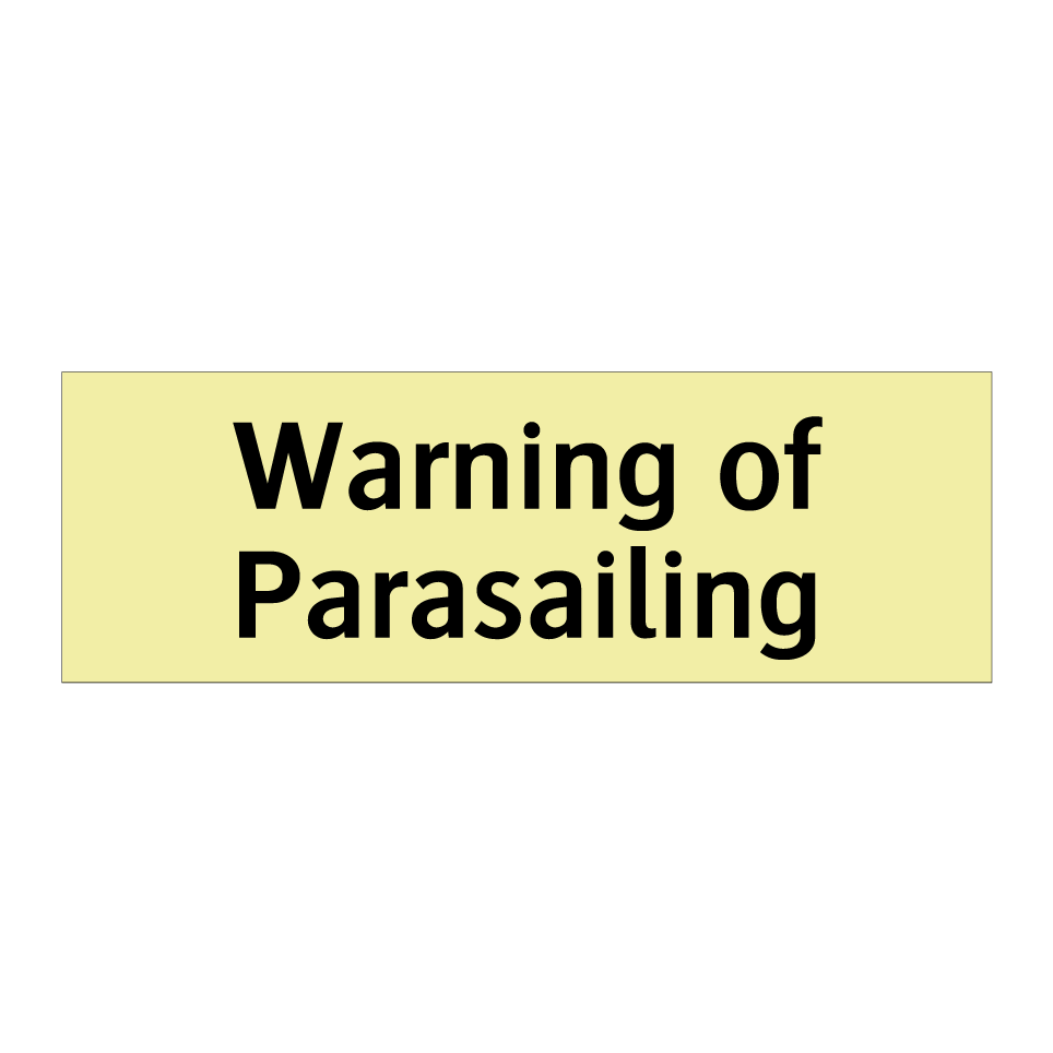 Warning of Parasailing