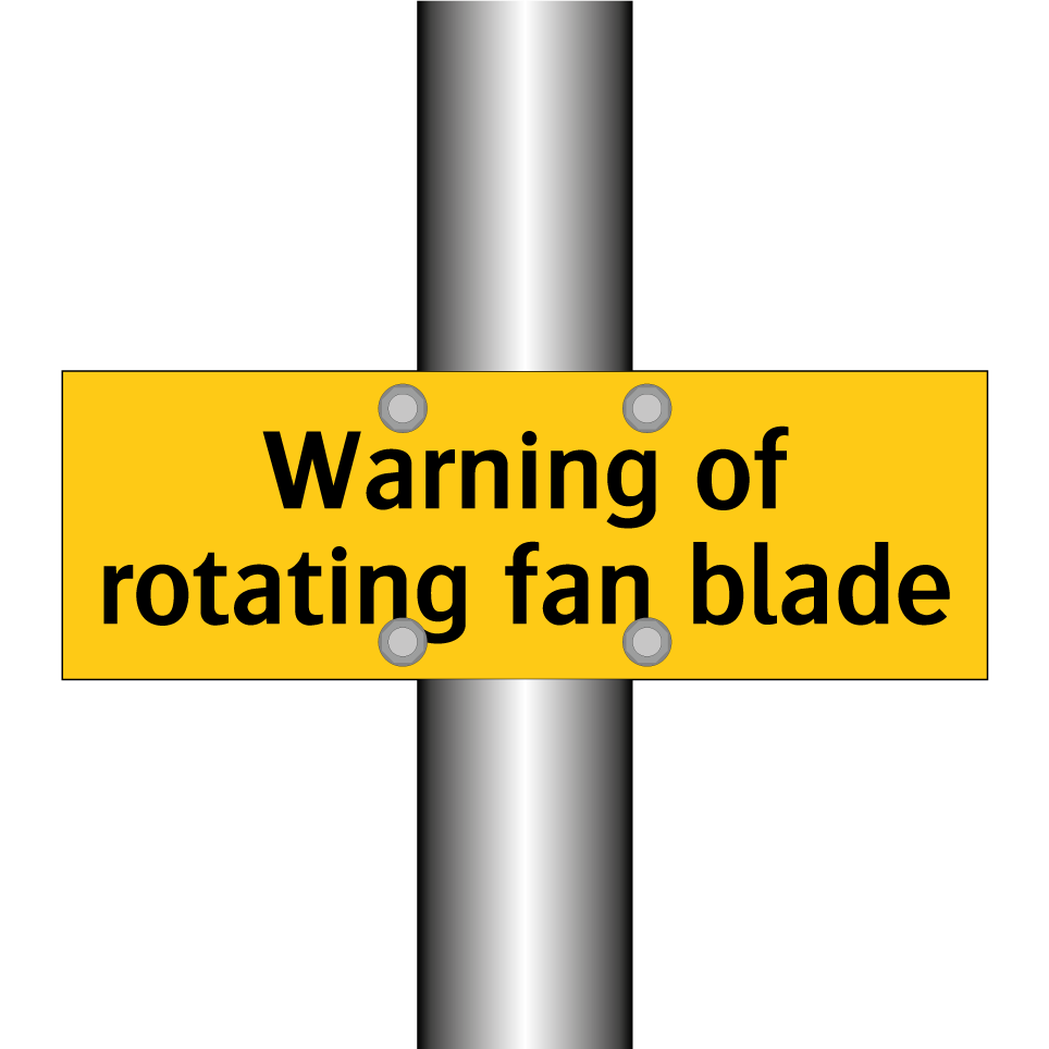 Warning of rotating fan blade