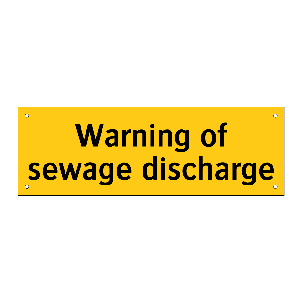 Warning of sewage discharge