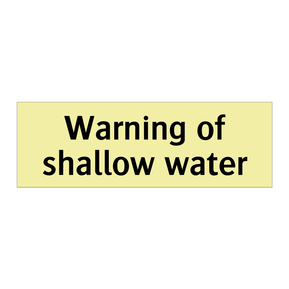 Warning of shallow water