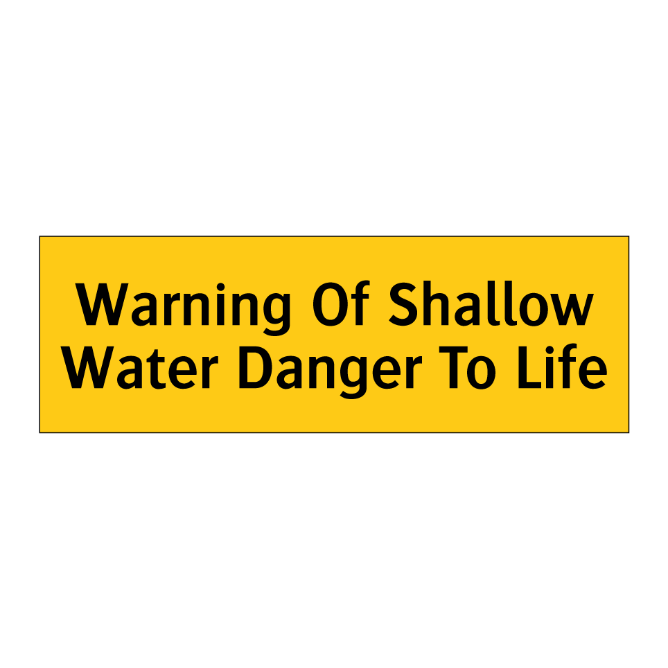 Warning Of Shallow Water Danger To Life