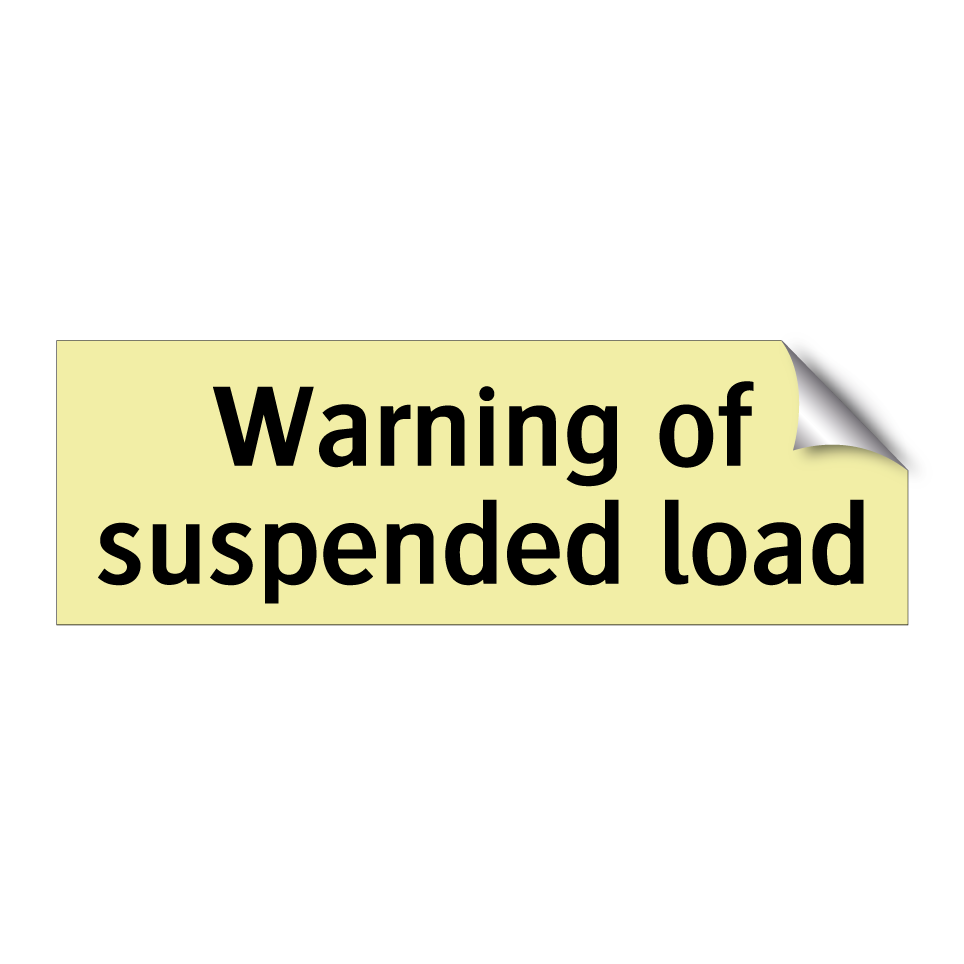 Warning of suspended load