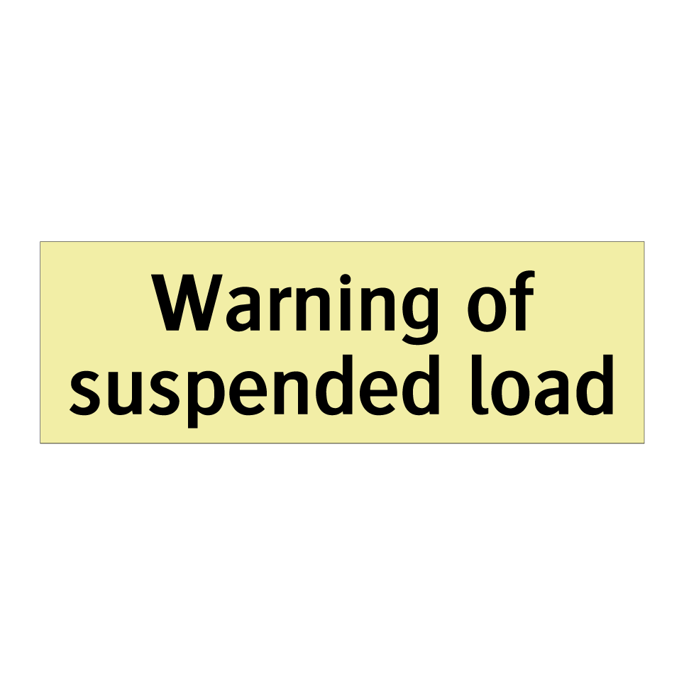 Warning of suspended load
