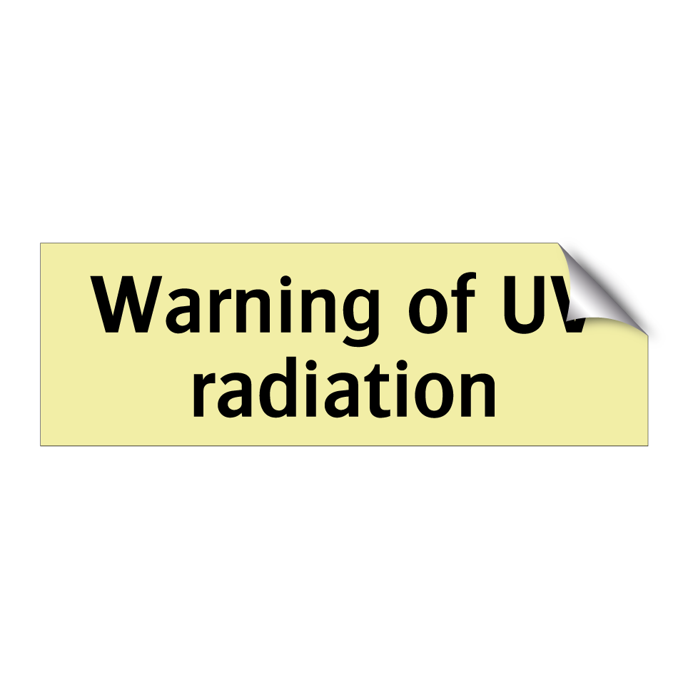 Warning of UV radiation