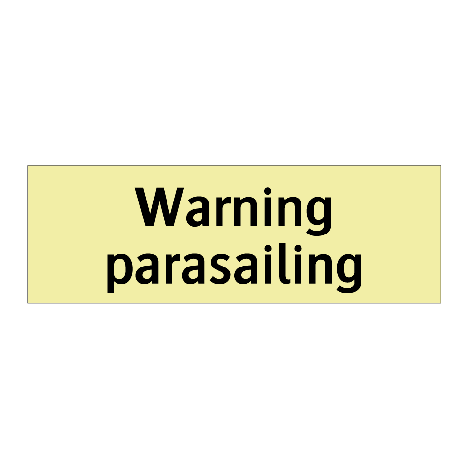 Warning parasailing