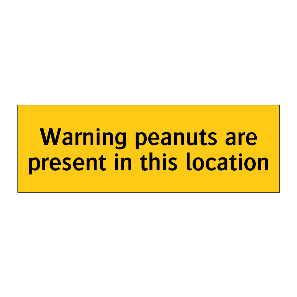 Warning peanuts are present in this location