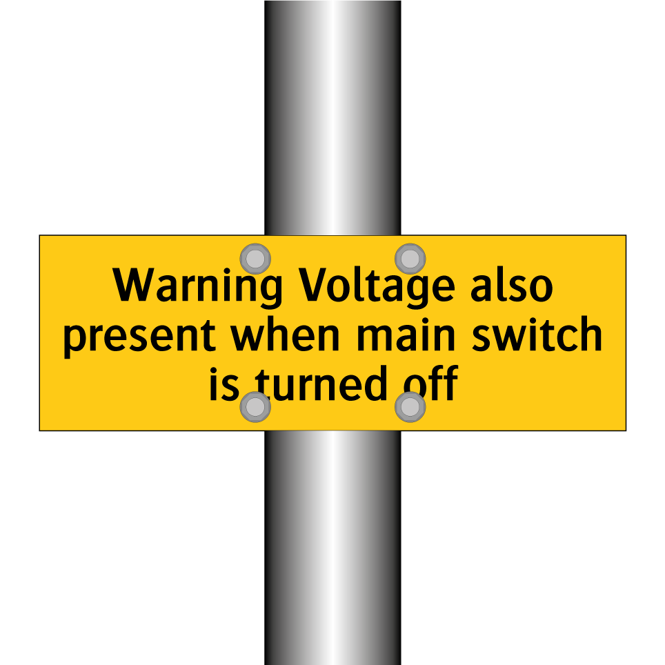 Warning Voltage also present when main switch is turned off