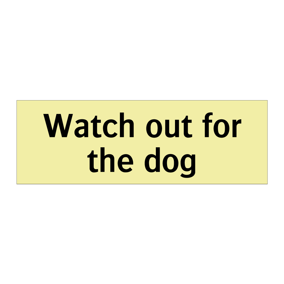Watch out for the dog