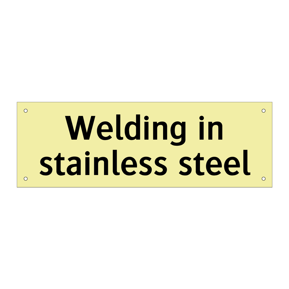 Welding in stainless steel