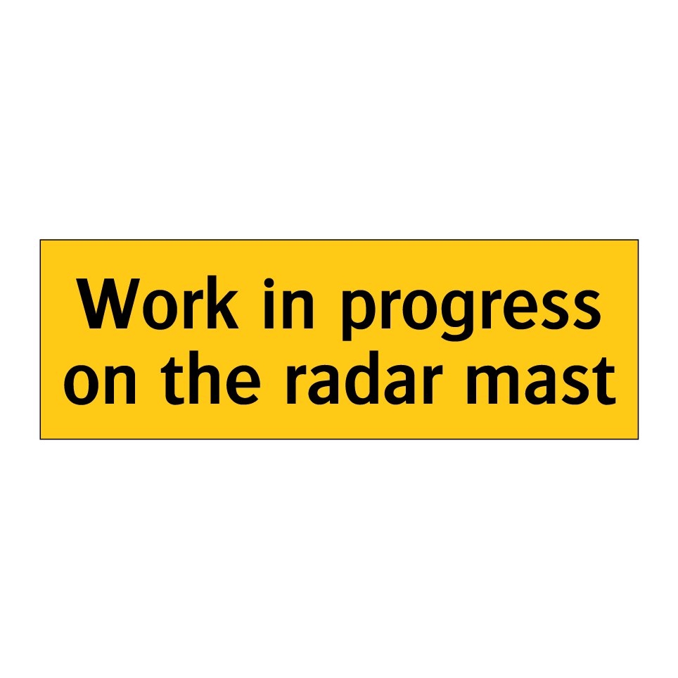 Work in progress on the radar mast