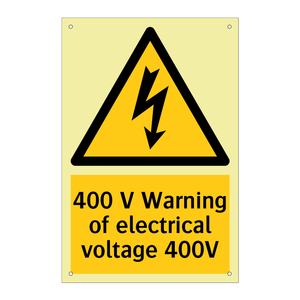 400 V Warning of electrical voltage 400V
