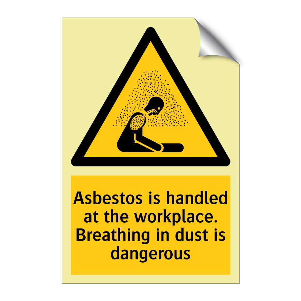 Asbestos is handled at the workplace. Breathing in dust is dangerous