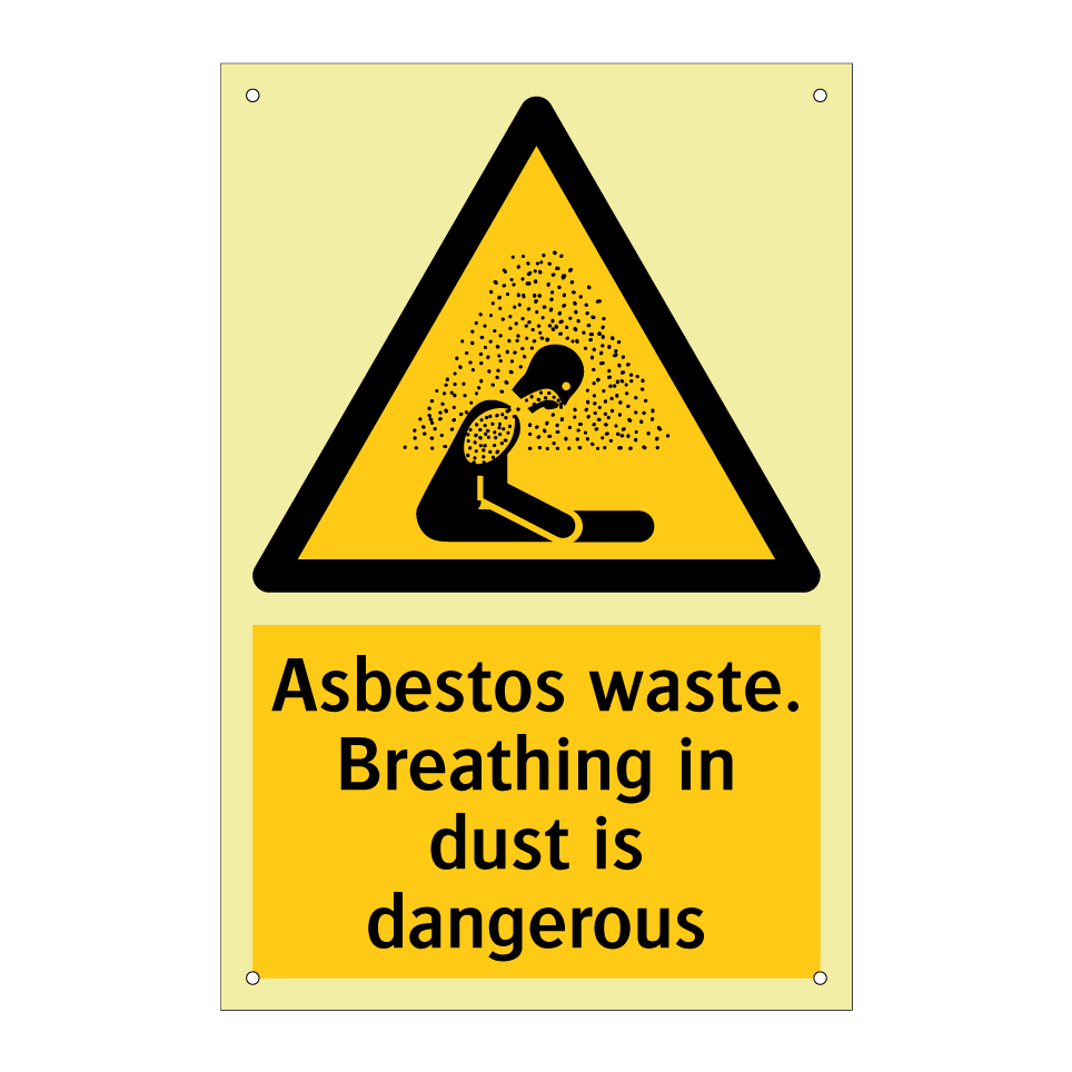 Asbestos waste. Breathing in dust is dangerous