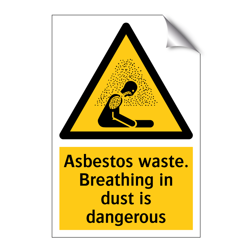 Asbestos waste. Breathing in dust is dangerous