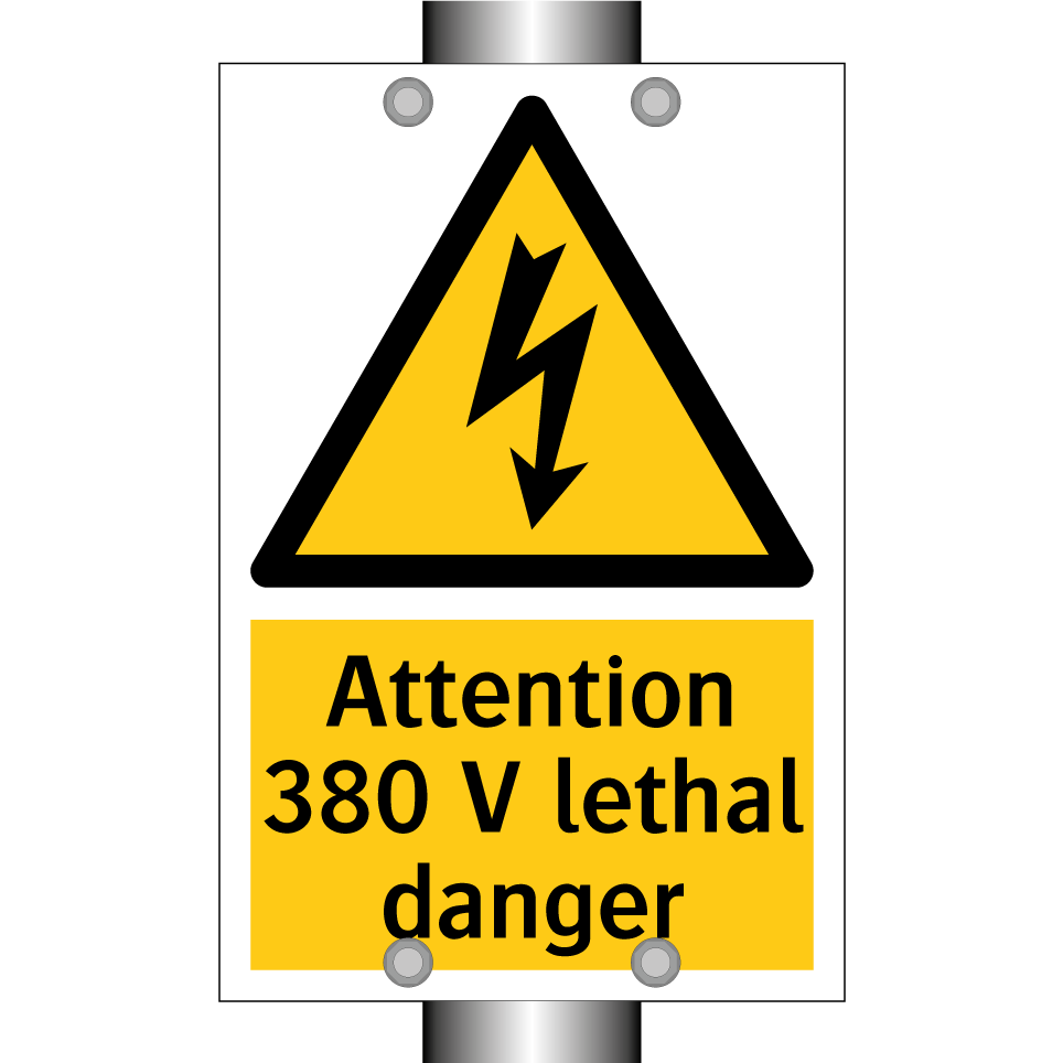 Attention 380 V lethal danger