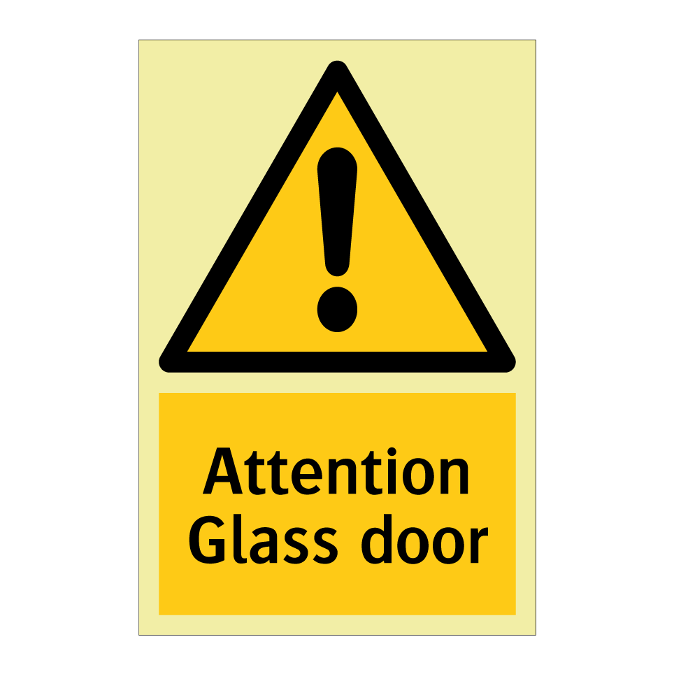 Attention Glass door