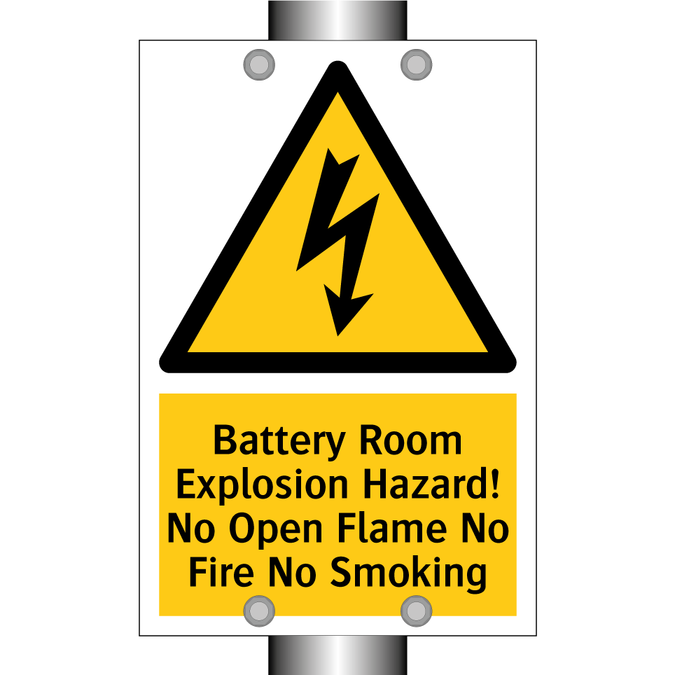 Battery Room Explosion Hazard! No Open Flame No Fire No Smoking