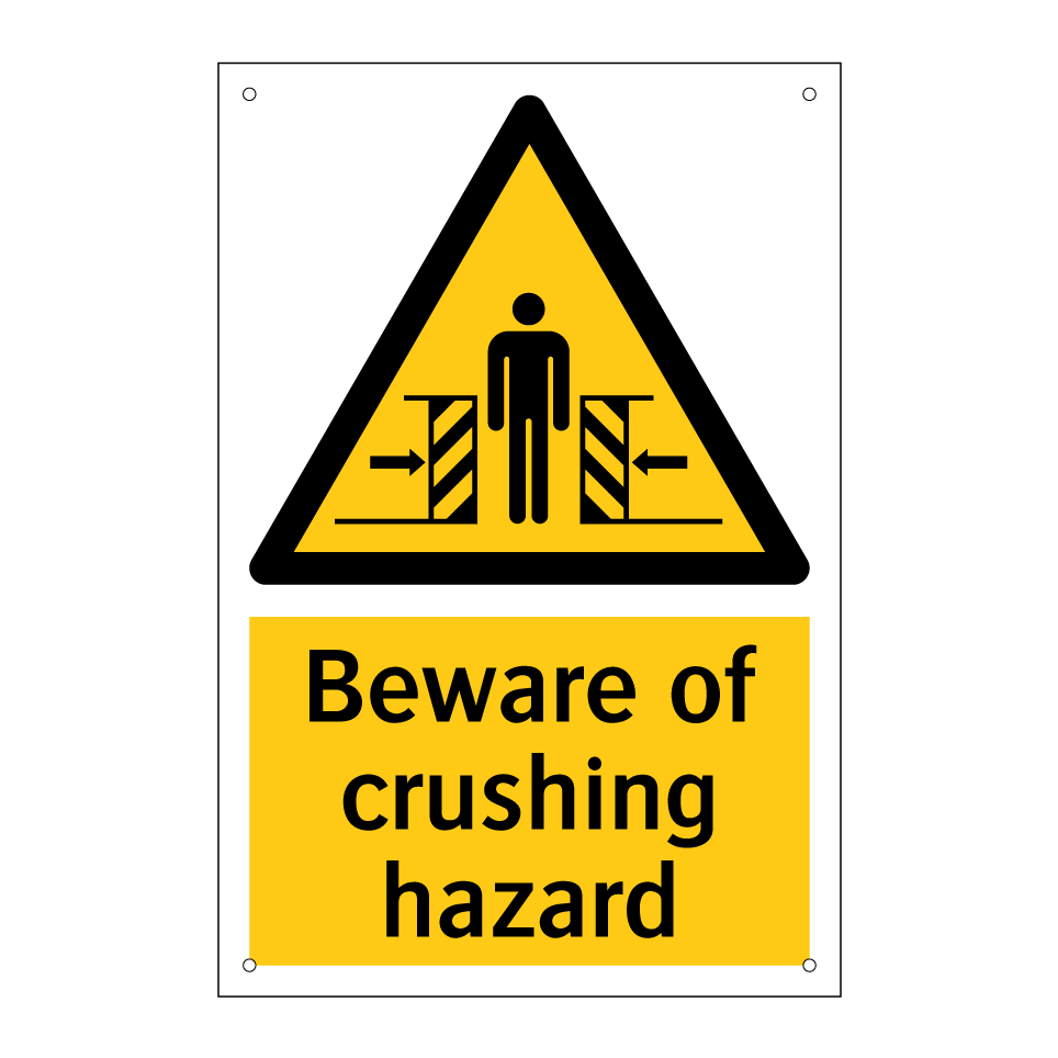 Beware of crushing hazard