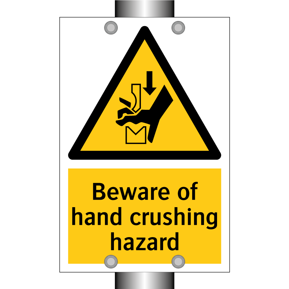 Beware of hand crushing hazard